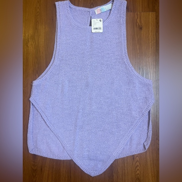 Free People Over The Moon Sweater Top Lavender Fields size L NWT Purple - Picture 1 of 6